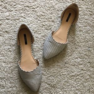 Size 8 striped d’orsay flats